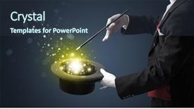  Presentation with conjuring - Cool new PPT layouts with lustrous - white glove hand conjuring something backdrop and a  colored foreground