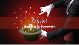  Presentation with cylinder - Colorful slide deck enhanced with lustrous - white gloves from a cylinder backdrop and a crimson colored foreground