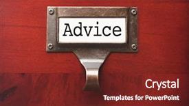  Presentation with cabinet - Cool new PPT theme with lustrous wooden cabinet with advice backdrop and a tawny brown colored foreground