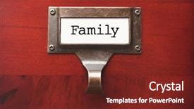  Presentation with family values - Amazing presentation theme having lustrous wooden cabinet with family backdrop and a tawny brown colored foreground