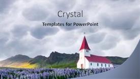  Presentation with church - Slide deck with lutheran-myrdal-church-surrounded background and a lemonade colored foreground