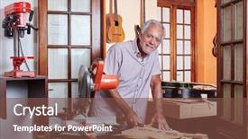  Presentation with workshop - Beautiful slides featuring luthier at workshop making new backdrop and a  colored foreground