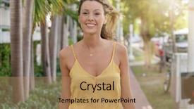  Presentation with vacation - Presentation design featuring lux - elegant young woman smiling background and a  colored foreground