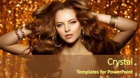  Presentation with shiny gold - PPT theme enhanced with lux - golden beautiful fashion woman model background and a  colored foreground