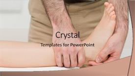  Presentation with ankle - Audience pleasing theme consisting of luxation - ankle of a patient being backdrop and a coral colored foreground