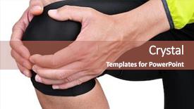  Presentation with knee pain - Colorful slide deck enhanced with luxation - closeup of a young caucasian backdrop and a coral colored foreground