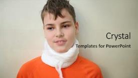  Presentation with wall - Audience pleasing presentation design consisting of luxation - closeup of smiling boy teenager backdrop and a  colored foreground