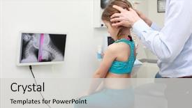  Presentation with diagnosis - Presentation design consisting of luxation - kid's neck diagnosis and manual background and a light gray colored foreground