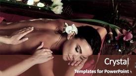  Presentation with health benefit - Amazing slide set having luxation - massage of woman in spa backdrop and a  colored foreground
