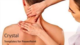  Presentation with massage therapy - PPT theme having luxation - shoulder and neck massage background and a coral colored foreground