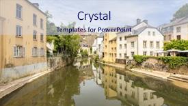  Presentation with luxembourg - Colorful theme enhanced with luxembourg city downtown city part grund scenic view with the alzette river in luxembourg backdrop and a sky blue colored foreground