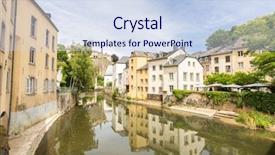  Presentation with luxembourg - Slides featuring luxembourg city downtown city part grund scenic view with the alzette river in luxembourg background and a sky blue colored foreground