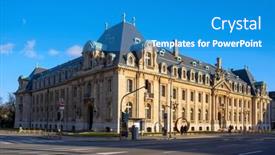  Presentation with steel building - Colorful theme enhanced with luxembourg-city-luxembourg-january-19 backdrop and a teal colored foreground