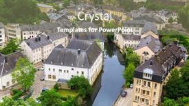  Presentation with luxembourg - Colorful PPT theme enhanced with luxembourg-cityscape-church-on-river backdrop and a gray colored foreground