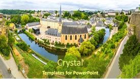  Presentation with luxembourg - Slide set consisting of luxembourg-cityscape-church-on-river background and a tawny brown colored foreground