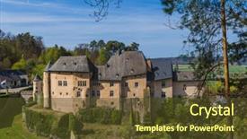  Presentation with luxembourg - Presentation theme having luxemburg - bourglinster castle in luxembourg background and a tawny brown colored foreground