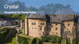  Presentation with luxembourg - Slide deck with luxemburg - bourglinster castle in luxembourg background and a teal colored foreground