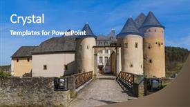  Presentation with luxembourg - Presentation design with luxemburg - bourglinster castle in luxembourg background and a teal colored foreground