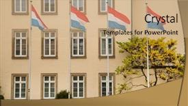  Presentation with luxembourg - Beautiful theme featuring luxemburg - four luxembourg flags in front backdrop and a coral colored foreground