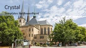  Presentation with luxembourg - Theme featuring luxemburg - luxembourg city cathedral or grand background and a  colored foreground