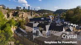  Presentation with architecture city - Presentation theme with luxemburg - luxembourg city cityscape - architecture background and a dark gray colored foreground