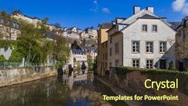  Presentation with luxembourg - PPT layouts featuring luxemburg - luxembourg city cityscape - architecture background and a tawny brown colored foreground