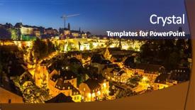  Presentation with luxembourg - Presentation theme featuring luxemburg - luxembourg city sunset top view background and a  colored foreground