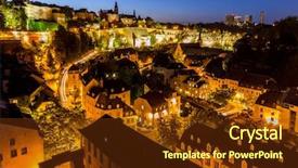  Presentation with luxembourg - Audience pleasing presentation consisting of luxemburg - luxembourg city sunset top view backdrop and a tawny brown colored foreground