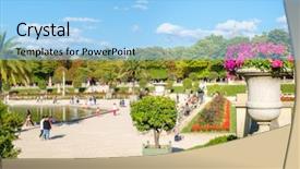  Presentation with luxembourg - Audience pleasing slide set consisting of luxemburg - luxembourg garden in paris backdrop and a light blue colored foreground