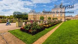  Presentation with luxembourg - Slide set enhanced with luxemburg - luxembourg palace in luxembourg gardens background and a light blue colored foreground