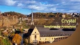  Presentation with luxembourg - PPT layouts consisting of luxemburg - panoramic view of the grund background and a tawny brown colored foreground