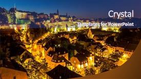  Presentation with luxembourg - Audience pleasing theme consisting of luxemburg - scenic view of luxembourg city backdrop and a ocean colored foreground