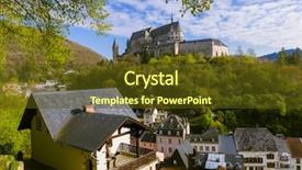  Presentation with luxembourg - Slide set featuring luxemburg - vianden castle in luxembourg background and a tawny brown colored foreground