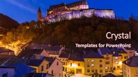  Presentation with luxembourg - Slide deck featuring luxemburg - vianden castle in luxembourg background and a  colored foreground