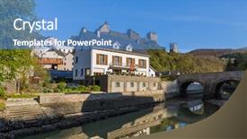  Presentation with luxembourg - Presentation theme consisting of luxemburg - village esch sur sure background and a teal colored foreground