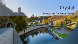  Presentation with luxembourg - PPT layouts consisting of luxemburg - village esch sur sure background and a  colored foreground