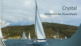  Presentation with yacht - Theme consisting of luxery - regatta sailing yacht boats background and a lemonade colored foreground