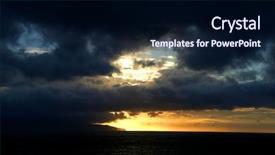  Presentation with sea - Presentation theme consisting of luxery - sunset at the sea background and a  colored foreground