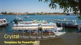  Presentation with nile river - Presentation theme with luxor-egypt-october-2-2022 background and a tawny brown colored foreground