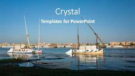  Presentation with nile river - Theme with luxor-egypt-october-2-2022 background and a teal colored foreground