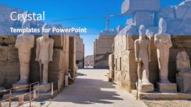  Presentation with nile egypt - Audience pleasing slides consisting of luxor-temple-in-luxor-ancient backdrop and a teal colored foreground