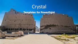  Presentation with nile river - Amazing slide deck having luxor-temple-in-luxor-ancient backdrop and a teal colored foreground