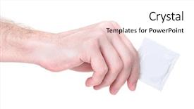  Presentation with condom - Colorful slide set enhanced with luxur car - hand holding a condom isolated backdrop and a pink colored foreground