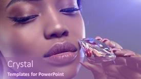  Presentation with luxury diamond - PPT theme consisting of luxurious-african-american-model background and a violet colored foreground