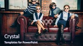  Presentation with school children - Slide deck having luxurious apartments school fashion background and a wine colored foreground