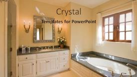  Presentation with bathroom - Presentation design with luxurious-bathroom-interior-of-mansion background and a coral colored foreground