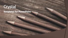  Presentation with charcoal - Slide set enhanced with luxurious charcoal drawing pencils on a wooden table background and a gray colored foreground