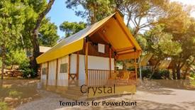  Presentation with teepee - Presentation theme having luxurious-glamping-with-teepee-camping background and a coral colored foreground