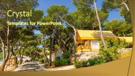  Presentation with teepee - Presentation theme consisting of luxurious-glamping-with-teepee-camping background and a tawny brown colored foreground