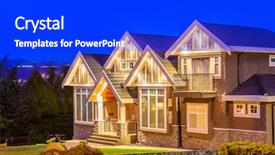  Presentation with luxury house - Theme enhanced with luxury house at night background and a cobalt blue colored foreground